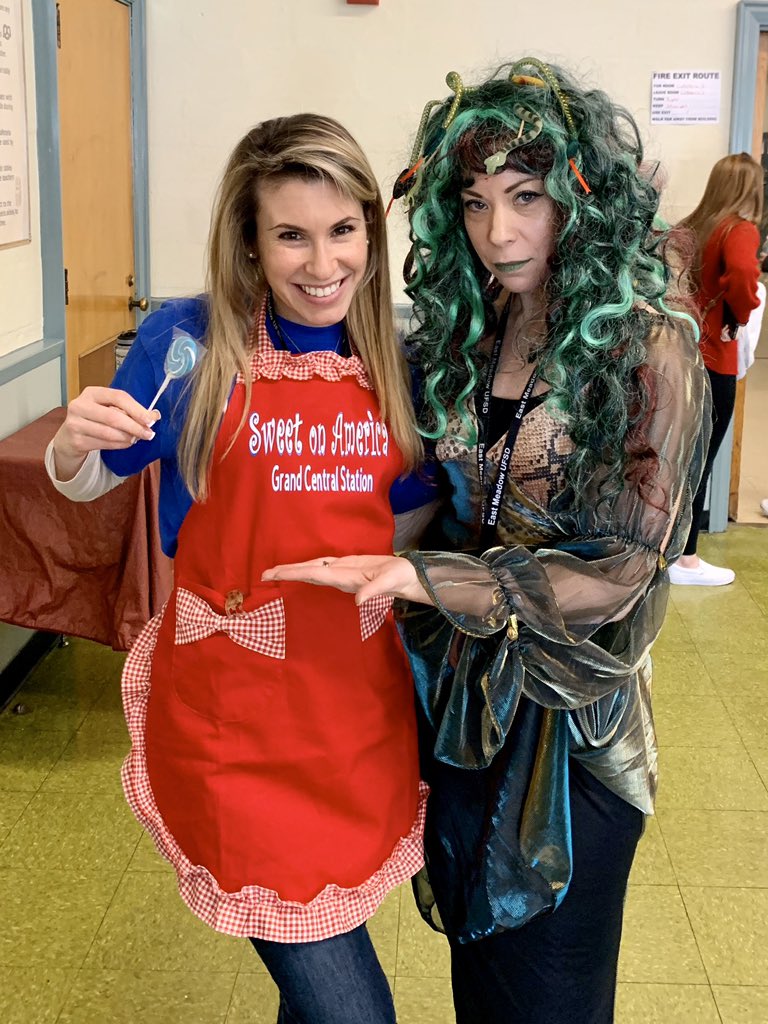 randireiser's tweet photo. When Sally Jackson and Medusa pair up to turn Smelly Gabe to stone! The @ms_woodland Festival Games! It’s on!! @ms_woodland #emeadowschools #thelightningthief  #festivalgames https://t.co/4xr7FeFKK1