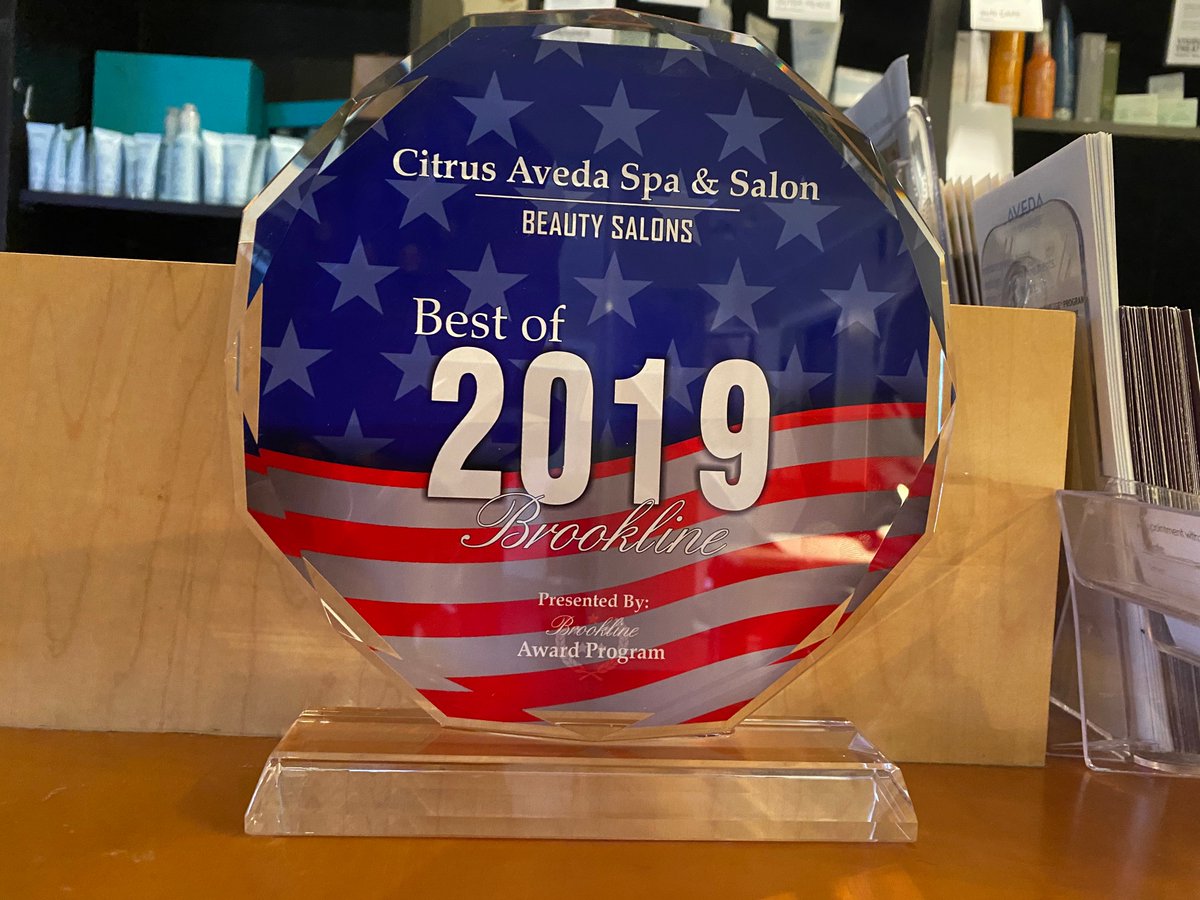 CitrusSpaJax's tweet photo. We're #BestofBrookline2019 Beauty Salons Award Winner! Thanks to all our customers for the support. From Hair wash to Hair Color and more you are sure to leave beauty, happy and relaxed. Look our website for all our services and specials all year long! #beautysalon #avedasalon https://t.co/IVabgKHICr