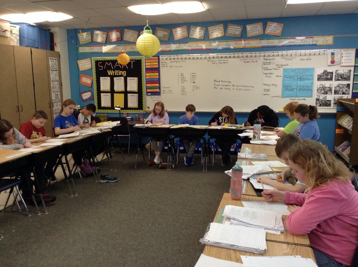 LutzClass's tweet image. Look how hard these 5th graders are working to flash draft their literary essays! #soproud #rockonwestwod #wdppride