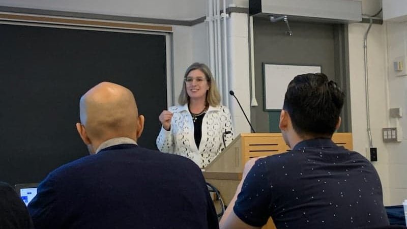 Dean Melanie Woodin shares opening remarks at today's conference.