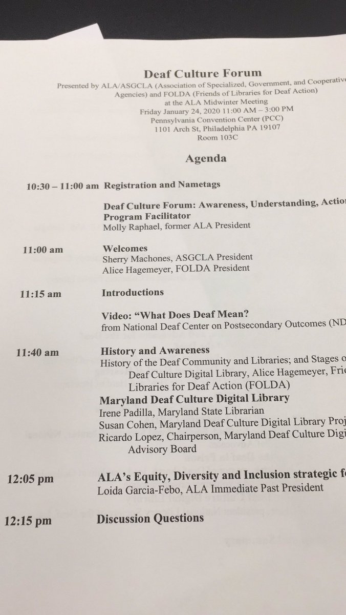 PennyStarr's tweet photo. Happening 11 am - 3 pm in Room 103C at @ALALibrary MidWinter conference! #Deaf https://t.co/bDWJMCNp7Q