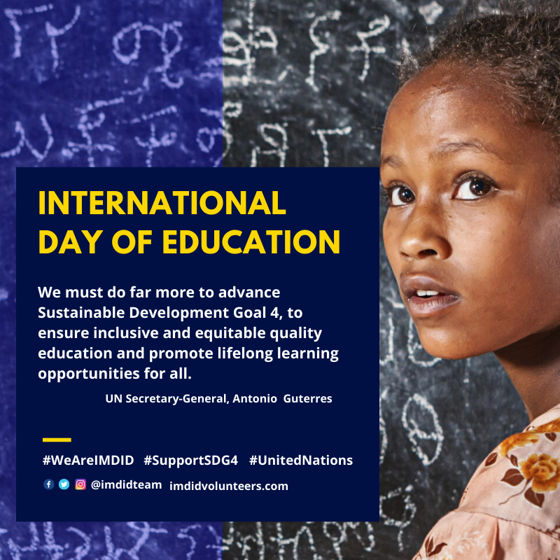 imdidteam's tweet photo. Enrolment in primary education in developing countries has reached 91 percent but 57 million primary age children remain out of school. #SupportSDG4 #WeAreIMDID #UnitedNations https://t.co/pzVGstCXMG