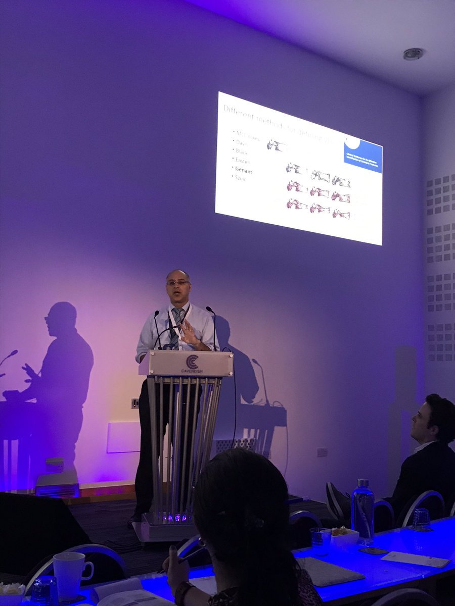 RoyalOsteoPro's tweet photo. Today our @OsteoRadJill and clinical colleague @JavaidKassim are representing the charity @BIR_News Artificial Intelligence in Radiology conference discussing the potential of AI in vertebral fracture identification . https://t.co/t863dSF4Re