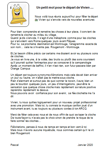 PmMonnier's tweet photo. #SCOIDF @OrangeIDF
#EVAM reuni pour fêter le départ de Vivien Rougemont vers @Orange_Campus.
"On allait pas le mettre sous cloche" https://t.co/fJaWsUaOu1
