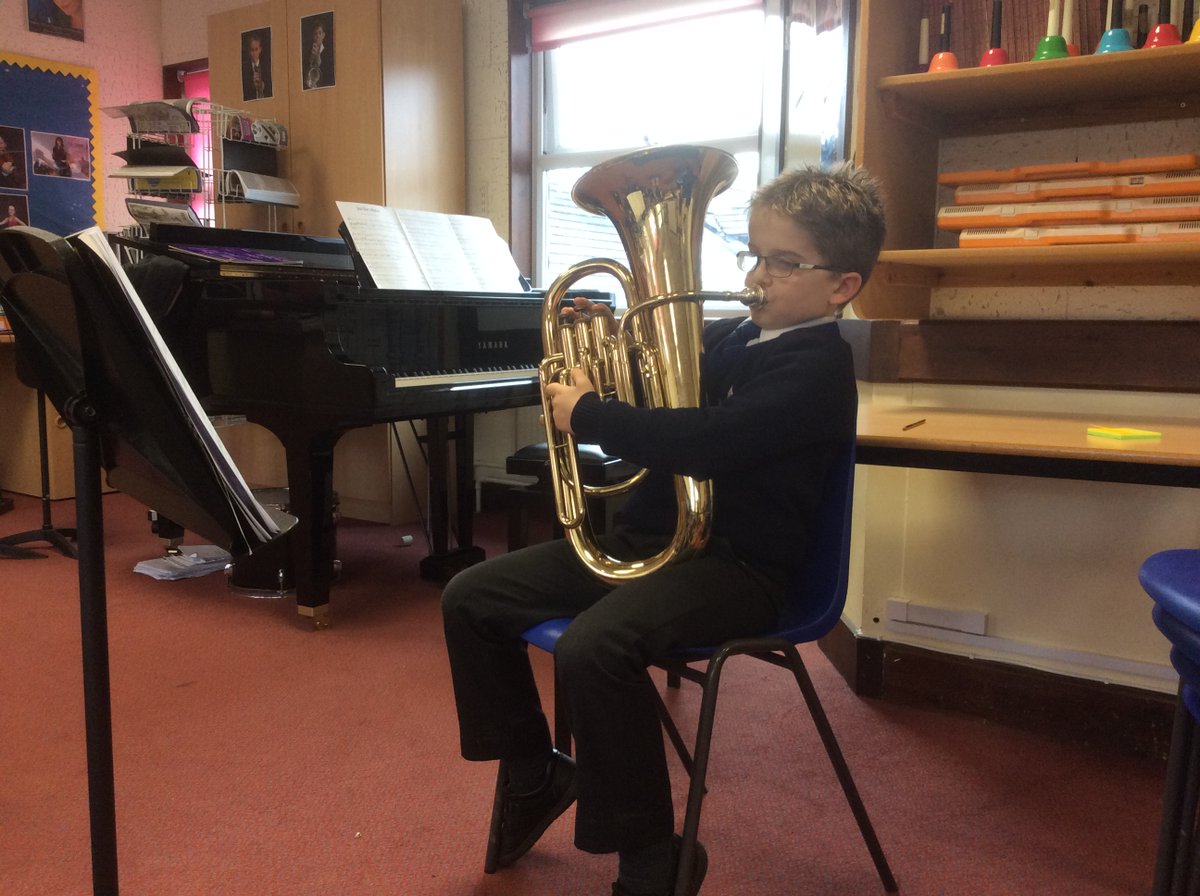 tauntonschool's tweet photo. The @TauntonPrep #Music Department wanted to congratulate Josh for working so hard in his lessons๐
He has had only 1 lesson on the Euphonium (he also plays Cello) but can already play 2 pieces and 6 different notes! ๐ผ
#challenge #nurture #inspire #brass #classperformance https://t.co/h32GwHiRTT