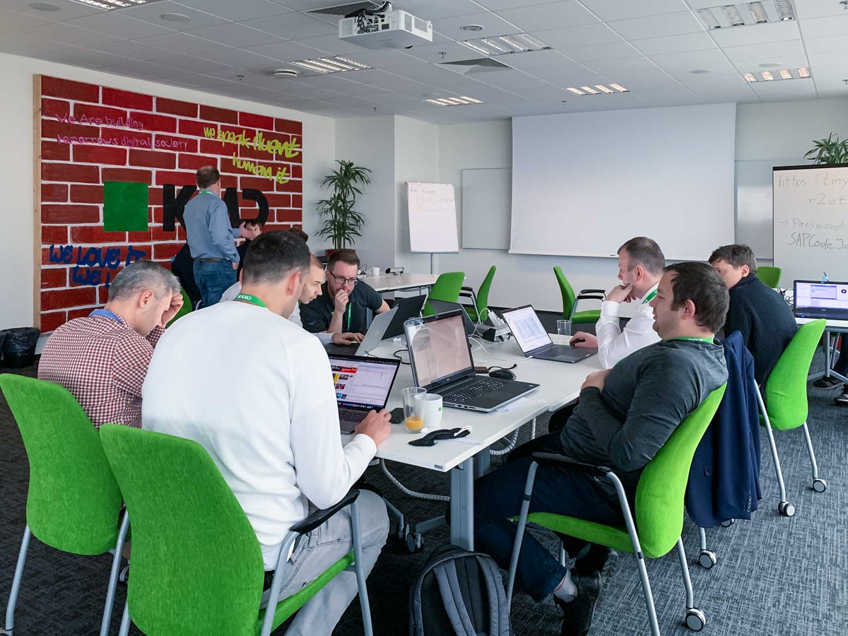 kmdpoland's tweet photo. SAP CodeJam event at #KMDpl was an opportunity to check out @SAP technology, platforms, and tools through simple, end-to-end scenarios. #KMDit #GoodToBeInKMD https://t.co/66QgvTBCZl