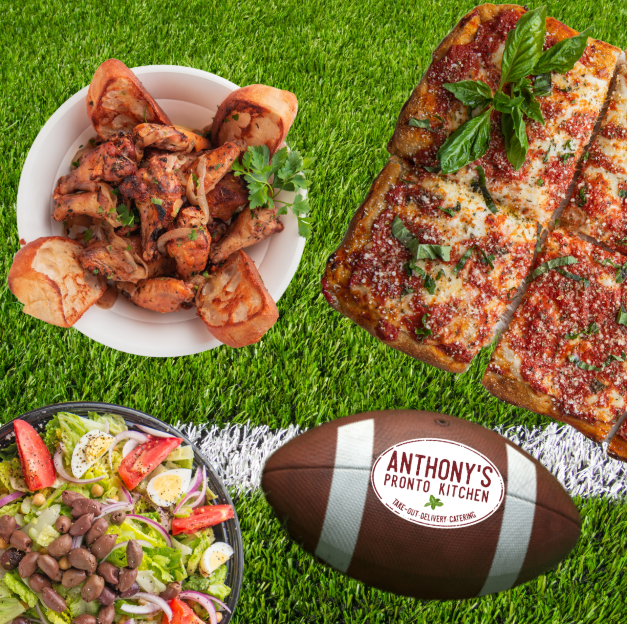 AnthonysPronto's tweet photo. Let us cater your Big Game watch party! You can't go wrong with "The Big 3" - Pizza, Wings and Salad - only $15/person! Give us a call at 964.289.3685 or place your catering order online now - https://t.co/PFAeRv6lMD https://t.co/6TXUxo8Bqd