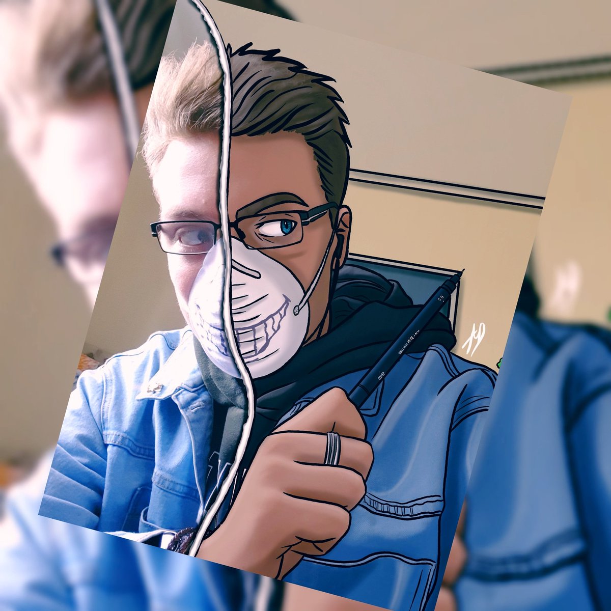 mada_draws's tweet photo. Here's my addition to the #toonmechallenge 😁

Really loved doing this!! 

#mada_draws #illustrator #artist #toonme #toonmechallenge2020 #digitalart #contemporaryart #selfie #selfiedrawing #selfportrait https://t.co/hXxa3Mw4yH