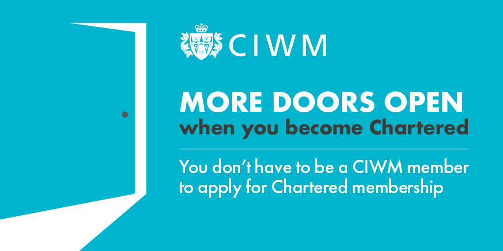 Did you know… you don't need to be a CIWM member to become a Chartered Resource and Waste manager? If you have 5+ years of experience in the resources and waste sector, you could be eligible to apply. Find out more here: bit.ly/GetChartered #GetChartered #membershipmatters