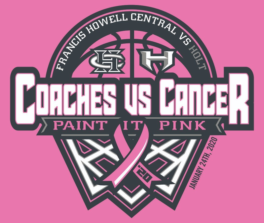 HoltSandorf's tweet photo. Holt family come out and support both basketball programs tonight at Howell Central’s annual Pink Night celebration. The games are being played to honor &amp; support Sully Menne! Plus, 100% of profits from the games will be donated to @CVCSTL.  Girls play at 5:30 and boys at 7:00. https://t.co/oixBn0k4Mj