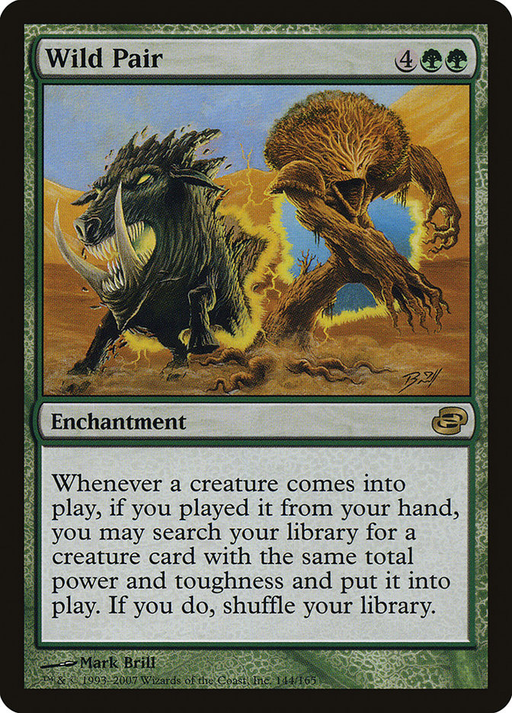 DailyMTGcards's tweet photo. Card name: #WildPair
Card type: Enchantment
Edition: Planar Chaos (PLC) Nยบ 144
#MTG #MagictheGathering #MTGArena #EDH https://t.co/uAAeb6fl2S