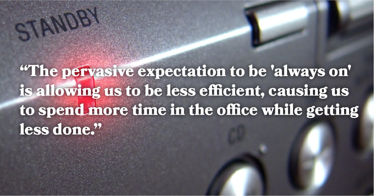 askmammoth's tweet photo. "The pervasive expectation to be 'always on' is allowing us to be less efficient, causing us to spend more time in the office while getting less done." https://t.co/COcg2nxOhk

#Productivity #ElevatingTeams https://t.co/bQmBaEetCW
