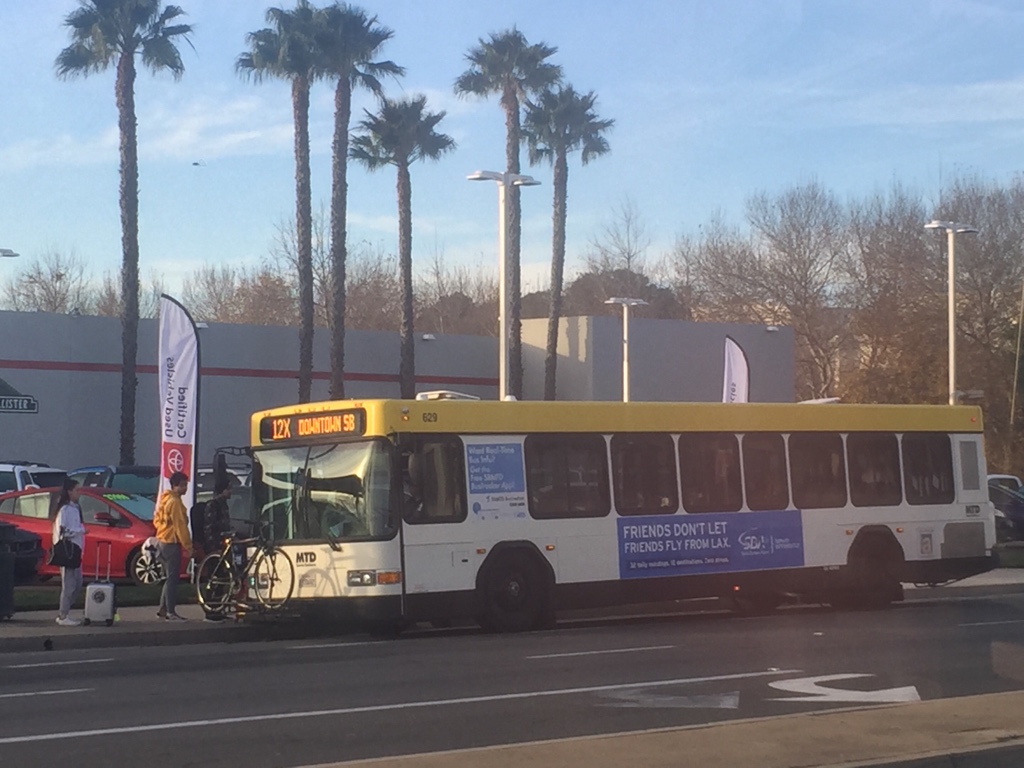 oranv's tweet photo. #flySBA bus ad “Friends don’t let friends fly from LAX. 32 daily nonstops. 12 destinations. Zero stress. SBA Santa Barbara Airport. Depart differently.” https://t.co/Yl6ZQQfoB1