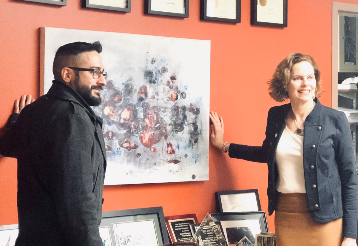 JenSPatterson's tweet photo. Hey #Albany folks, you should check out artwork from my fella on the left there, @christopherlisio on IG, and others exhibited now in @PatriciaFahy109’s office for the duration of the legislative session. https://t.co/OFZsOOzSFb