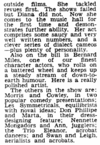 mr_pastry's tweet photo. DD at the Theatre Royal, Portsmouth in March 1953 @DianaDorsFan1 #dianadors #stanstennett #bernardmiles https://t.co/8kniEHLPMA