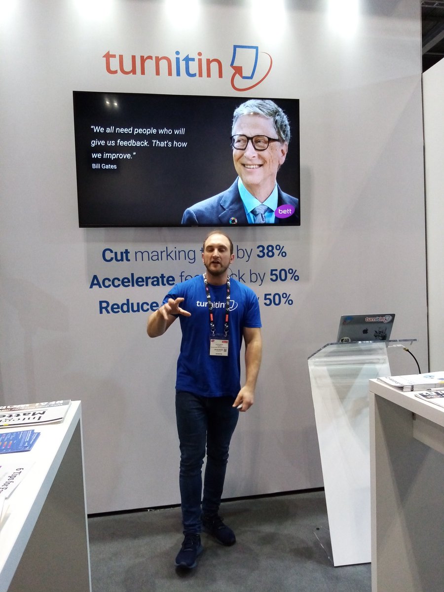bourgeong's tweet photo. Very interesting talk on Feedback using #Turnitin at #Bett2020. https://t.co/9LKPQlJn31