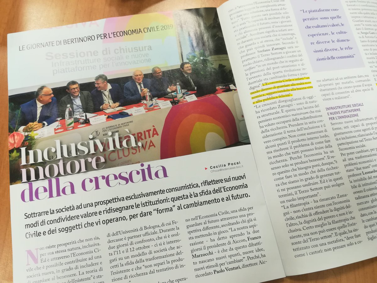 AICCONnonprofit's tweet photo. 🚀 #Inclusività, motore della crescita
😉 Grazie a BCC Credito Cooperativo per lo speciale dedicato ai temi affrontati alle #gdb2019 nell'ultimo numero della rivista CREDITO COOPERATIVO.
Articolo di @CeciliaPocai 
#EconomiaCivile #NonProfit 
@FedercasseBCC @GiovaniSociBcc https://t.co/psuglckZlR