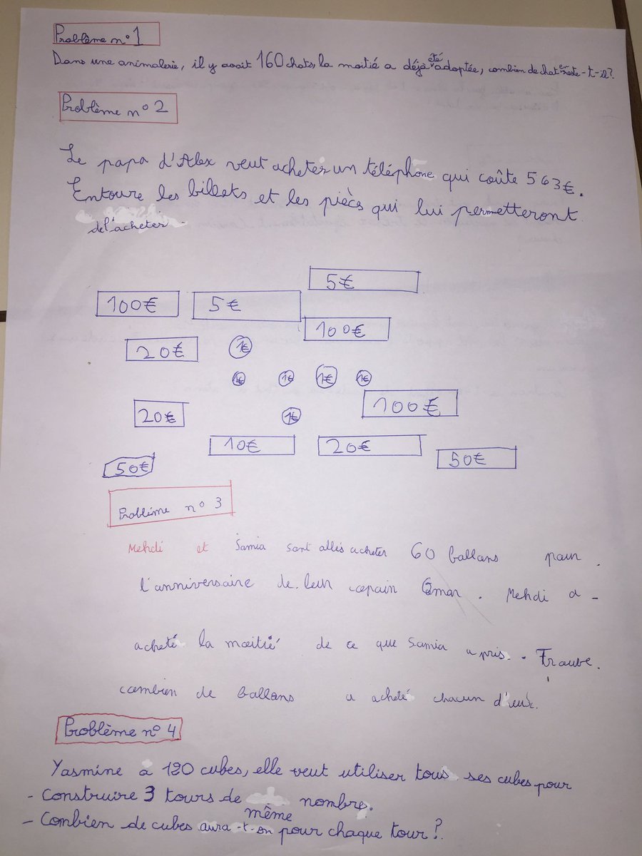 Ce1aDaudet's tweet photo. Création de 7 problèmes par la classe de @Ce1aDaudet pour @Ce2Paul
@Ce1aDaudet_classe_chercheur
#OSUIPedagogie
#TwitMaths
#cycle2
@OSUIPedagogie https://t.co/LWwalYCW4t