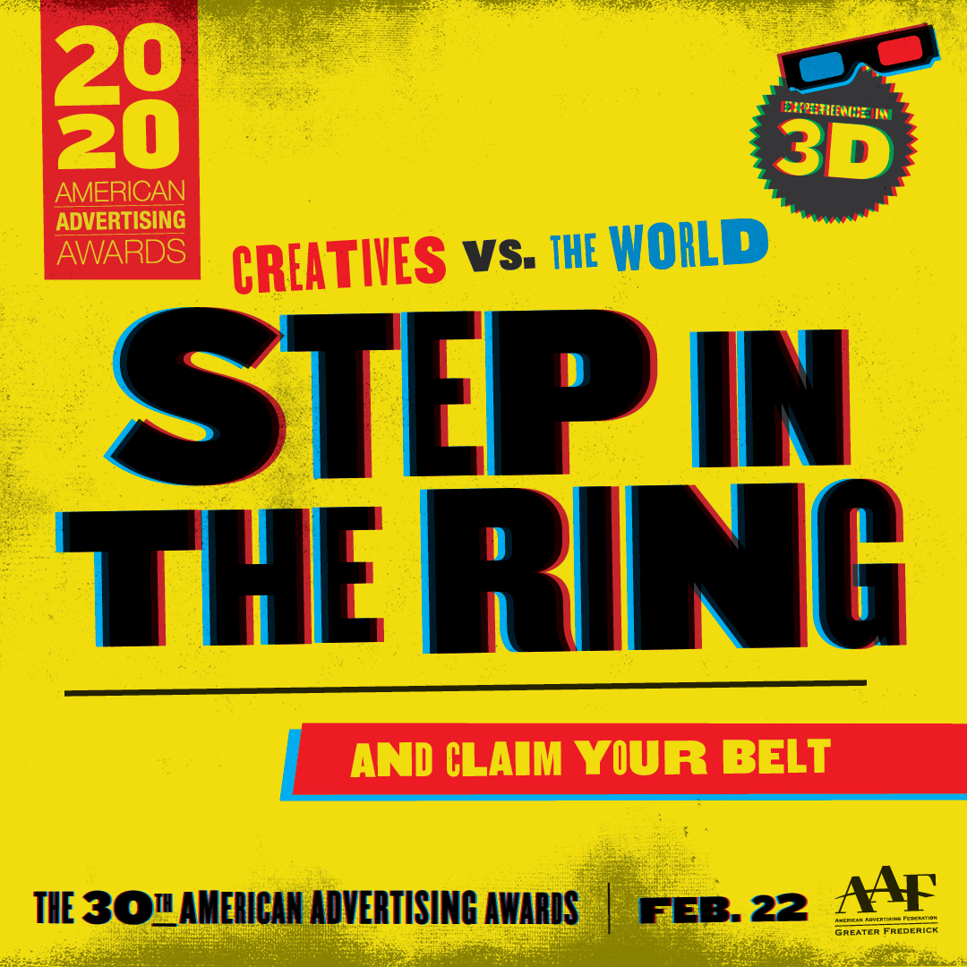 It's almost that time!🤼‍♂️We are less than a month away from our 2020 American Advertising Awards on February 22. Purchase your tickets today so you don't miss out on any of the action that is coming February 22!!🥊 #ClaimYourBelt

Buy your tickets here: eventbrite.com/e/2020-america…