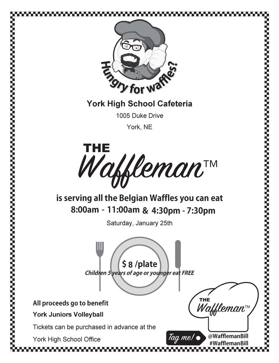 yorkdukevb's tweet photo. Don't forget ... Tomorrow at this time you can be at YHS enjoying a delicious waffle from The #Waffleman! Come support YHS Volleyball!!
#yorkdukes https://t.co/fqpklvTo7G