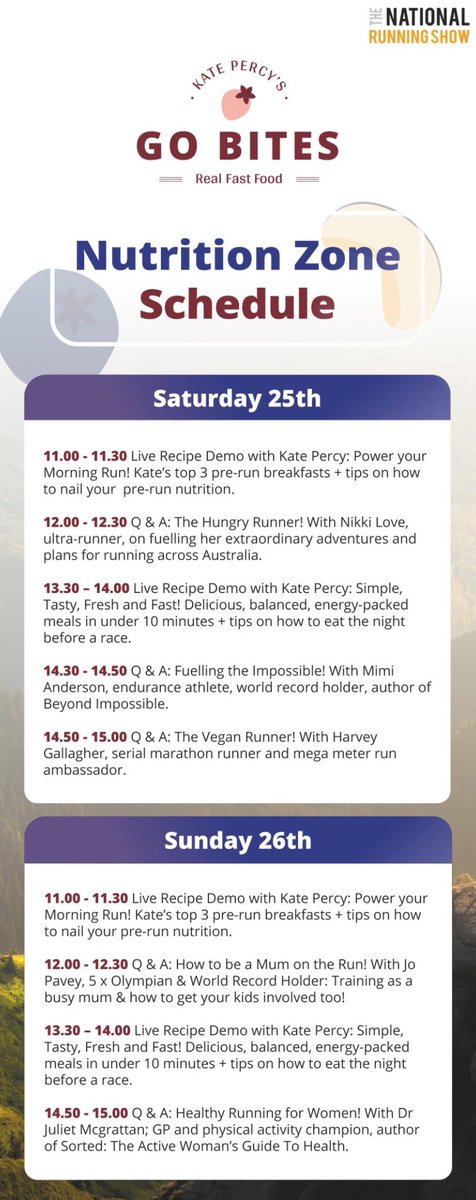 harveygallagher's tweet image. If you’re at @nationalrunshow tomorrow, pop along to the Nutrition Zone at 2:50 where I’ll be doing a Q&amp;amp;A for @kate_percys (&amp;amp; say hi hello!) #RunShow20 #vegan