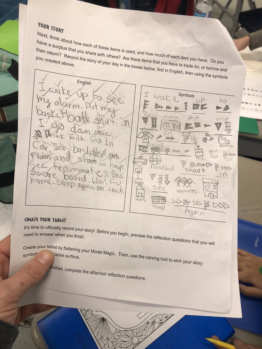 sierotowiczBC's tweet photo. As part of our Sumer unit, our class created cuneiform tablets to tell a little bit about a day in the life of a 5th grader! @jaime_maccarone @LRogolAP @sherrysassine https://t.co/CtCHuVbD5T