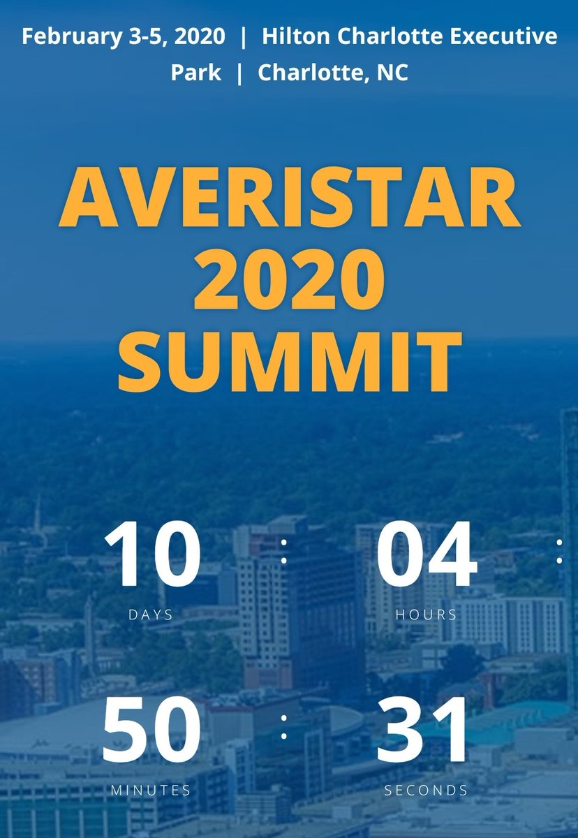 AveriStar's tweet photo. 10 days to go!!! Come and see us at the AVERISTAR 2020 SUMMIT with our sponsors @Cisco @Datatrend_Tech  @Tollring @Convergent_Tel @KempTech  https://t.co/lD8iCBmO7n
 #telecom #voip #telecommunications #summit2020 #voice #voipsummit2020 #telecommunicationservices https://t.co/duTLZv73Gy