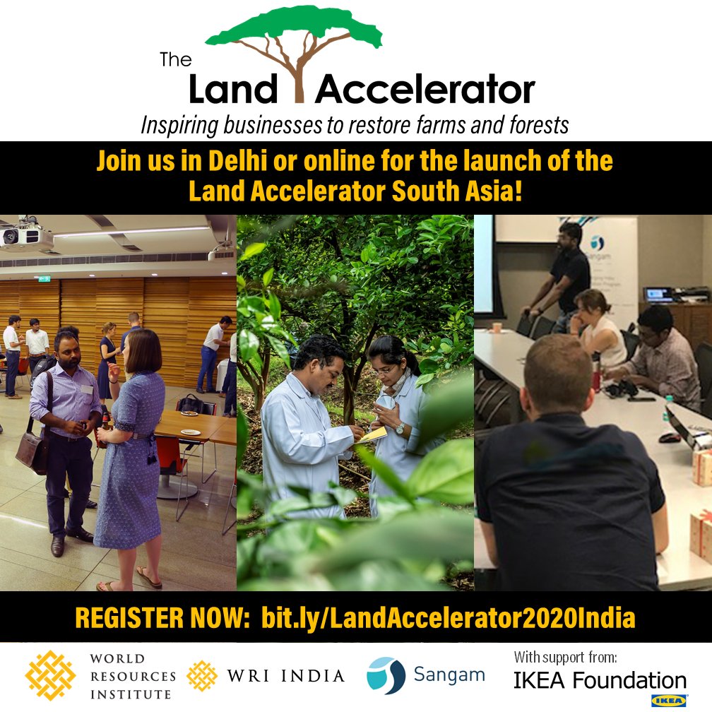 Does your business plant trees or help farmers produce sustainably? Join us in Delhi or online on Jan 29 to discover what the Land Accelerator can do for you! bit.ly/LandAccelerato…