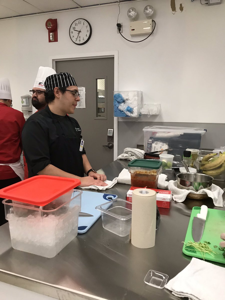 Culinary Students are competing this morning at the space center! International cuisine for the Hunch program.