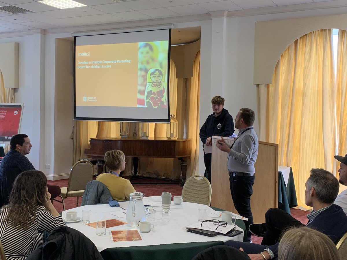 Delighted to speak at the Corporate Parenting Refresh conference today about how we support the voice of looked after children to be heard #Voice #LookedAfterChildren Inspiring talk from from <a href="/scottking_/">Scott King</a> about being a Corporate Family <a href="/Govgg/">States of Guernsey</a>