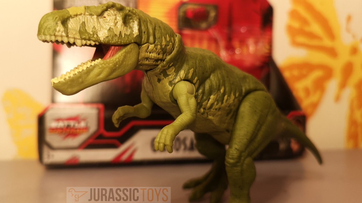 TopPickToysUK's tweet photo. New Battle Damage Alert 🚨

The new Jurassic Battle Damage assortment is now out. Here we have a new dinosaur from Mattel, the Gasosaurus

We found these at ASDA. 

#Battledamage
#gasosaurus
#JurassicPark #JurassicWorld #mattel #matteltoys #matteljurassicworld #toyphotography https://t.co/3PoGSJpakC