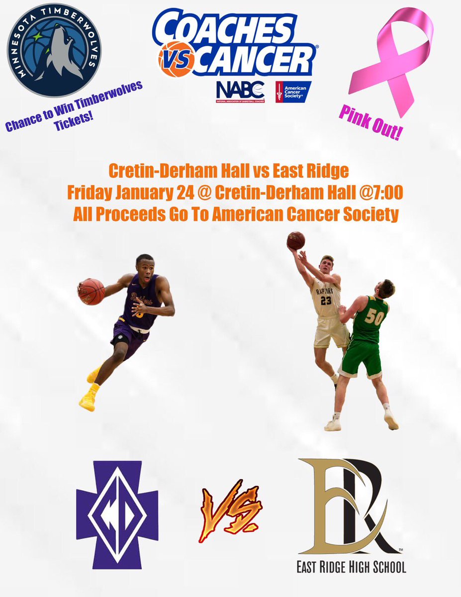 Boys Basketball Game @7 at Home!! Theme is PINK OUT🎀