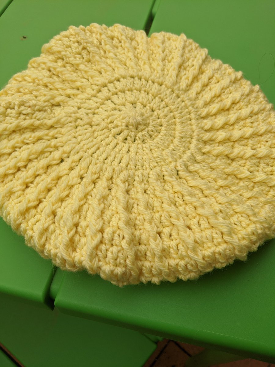 obrienrebecc's tweet image. One of my lovely residents turned 85 yesterday &amp;amp; was told she is to frail for more surgery for a rumour on her head. Decided to make a beret for her. #ot #OccupationalTherapy #newgradlife