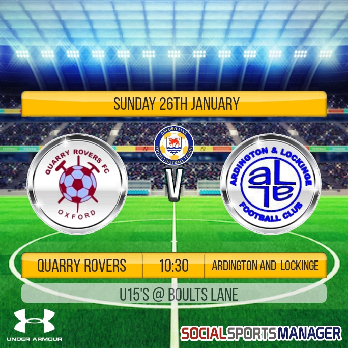 We are pleased to be hosting our  friends <a href="/quarryrovers/">Quarry Rovers FC</a> Hammers U15 again as they face <a href="/Ardington_LFC/">A&LFC</a> in their <a href="/OYFL/">oyfl</a> encounter.
📍OX3 0PW
