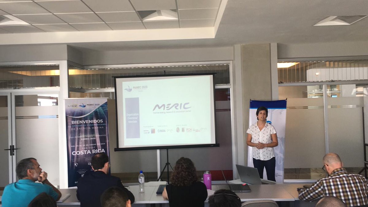Dernis Media villa from @MERIC_Chile is discussing on testing for technologies and stakeholders relations for development of marine renewables in Chile.