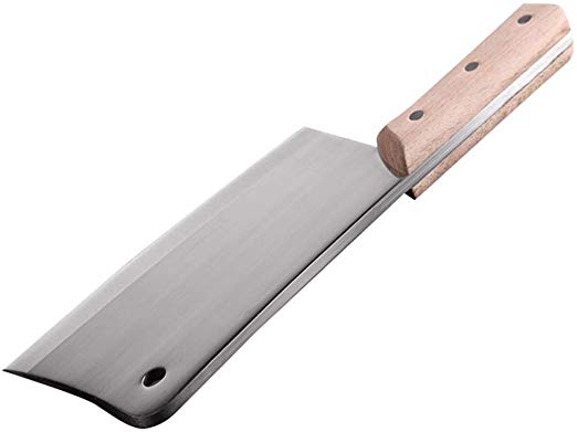 Se for cortar ossos você precisa de um cutelo, que é uma faca que lembra muito a faca chinesa porém é bem pesada e tem a lâmina bem grossa pra aguentar pancadas.