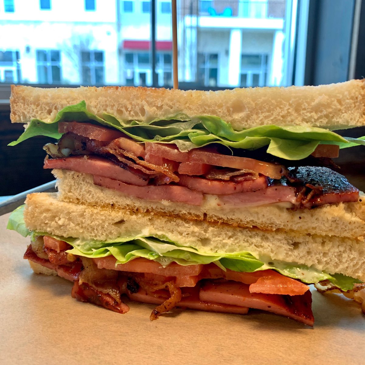 We’ve been inspired by the culinary skills of <a href="/Coach_Leach/">Mike Leach</a> so we’ll be running the “Leach B.B.L.T.” tomorrow and Sunday as our weekend special! Thick-cut fried bologna, bacon, lettuce &amp; tomato on toasted sourdough 🐶🍔🏴‍☠️ #HailState #EatWithUs