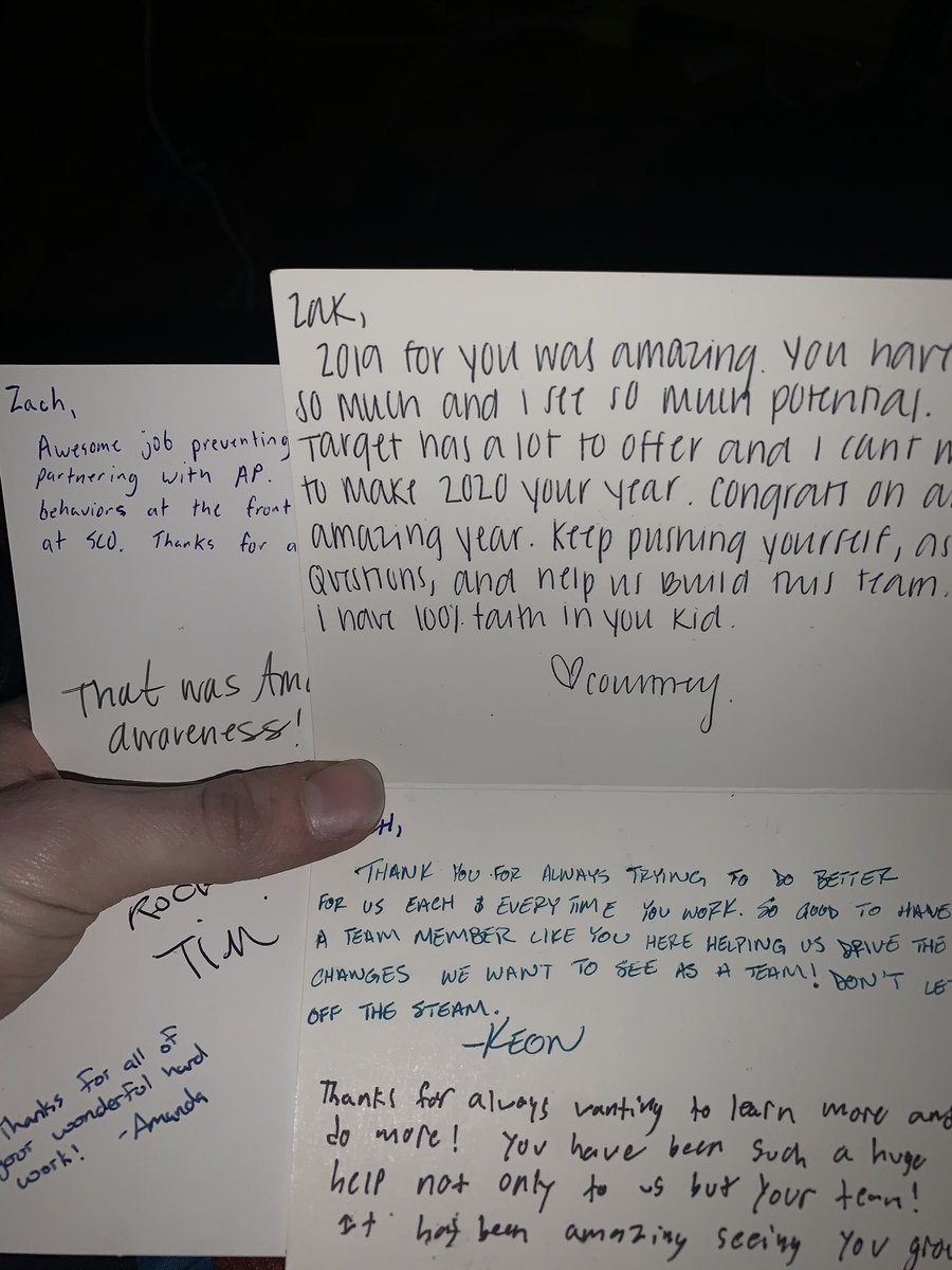 i am sure Walmart and Amazon are great companies... But I know for a fact only at Target will your Leaders write you handwritten notes of appreciation! No surprise our Guests love Target so much🎯🎯 #bestteam
