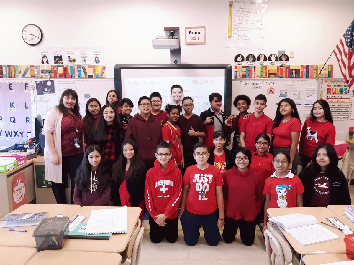 We are wearing red to get rid of name calling! ❤ #NoNameCallingWeek <a href="/wnyps3/">WNYPS3</a> <a href="/WestNYSchools/">West New York School District</a>