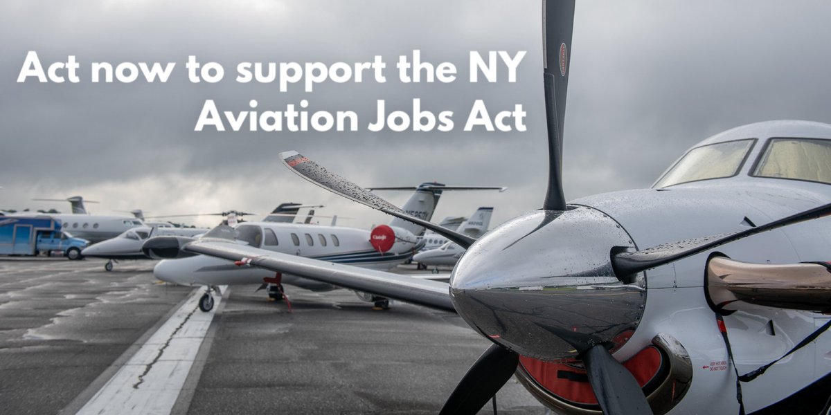 NBAA's tweet photo. The 2015 New York Aviation Jobs Act led to direct investment at general aviation airports across the state—and now it’s under threat. Contact your state legislators and oppose any efforts to repeal the Aviation Jobs Act. #aviationjobs #bizav

https://t.co/tJksdIde2j https://t.co/L7cIatMnZo