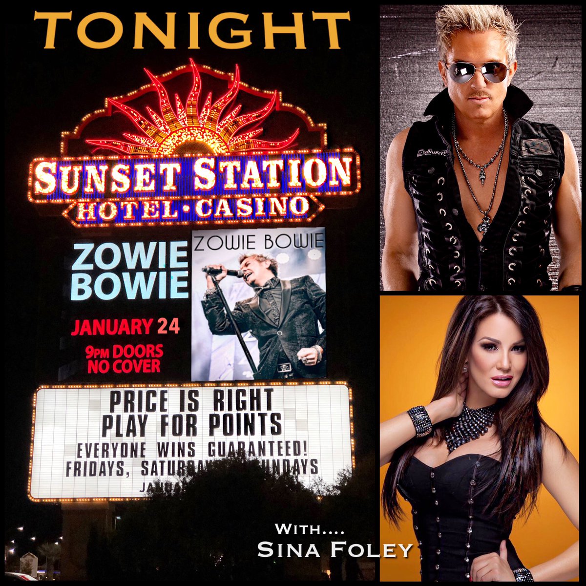 Zowie Bowie (@zowiebowie) on Twitter photo TONIGHT!!! Come party with Zowie Bowie at our new venue out on the West side. Club Madrid inside <a href="/SunsetStation_/">Sunset Station</a> is a great way to spend your Friday night at 10pm along with <a href="/sinafoley/">Sina Foley</a> and there’s No Cover!! Look forward to seeing you all. #ZowieBowie #VegasPartyLive TONIGHT!!! Come party with Zowie Bowie at our new venue out on the West side. Club Madrid inside <a href="/SunsetStation_/">Sunset Station</a> is a great way to spend your Friday night at 10pm along with <a href="/sinafoley/">Sina Foley</a> and there’s No Cover!! Look forward to seeing you all. #ZowieBowie #VegasPartyLive