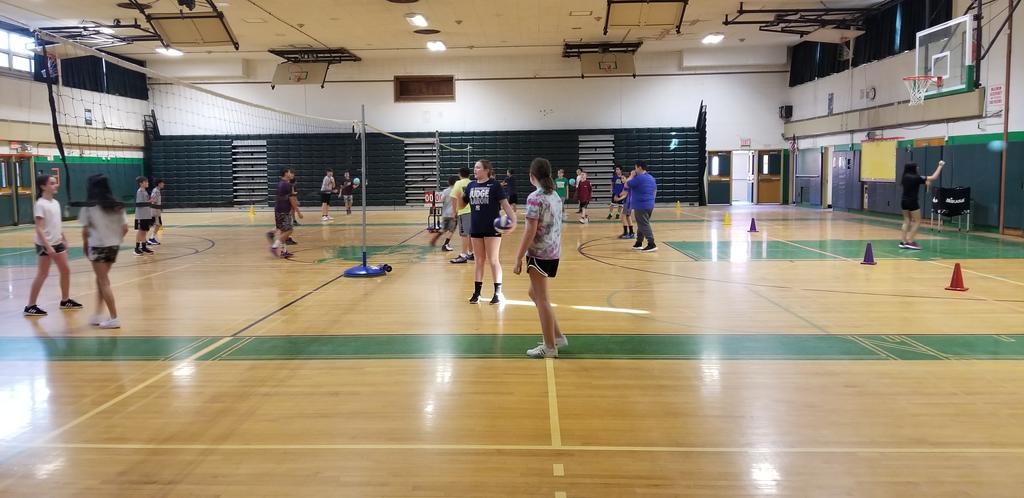 7th grade pe volleyball at its best.