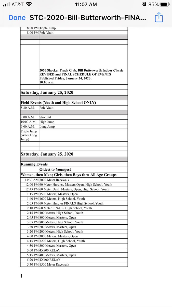 STCRoadRacing's tweet image. Final and Revised Schedule for @ShockerTC Bill Butterworth Indoor Classic!  Details at shockertrackclub.com