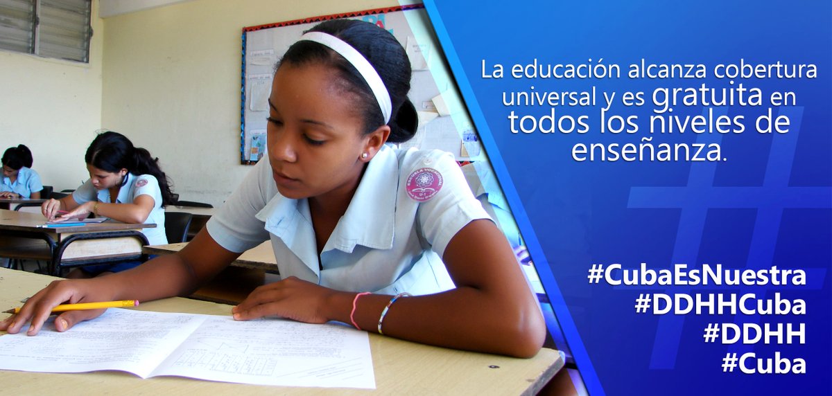 #Cuba: La realización del derecho a una educación de alta calidad para todos es un imperativo moral. Es también una necesidad para promover una cultura de paz, de entendimiento y de no discriminación de ningún tipo.