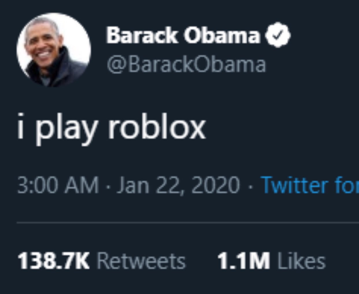 News Roblox On Twitter Breaking Obama Plays Roblox