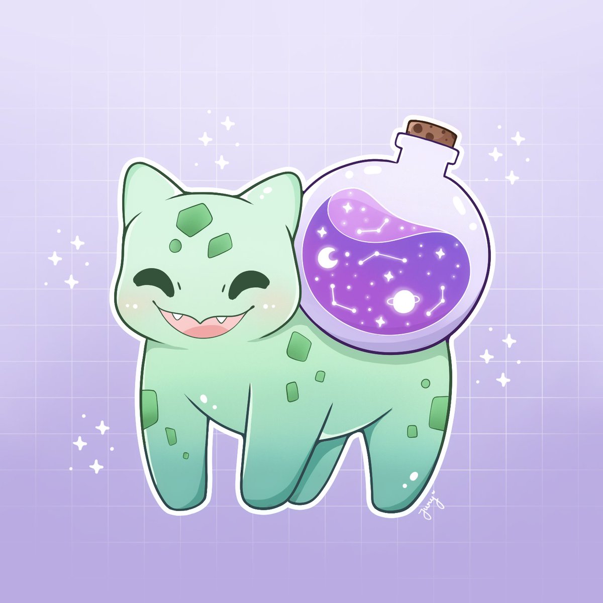 JuryokuArts's tweet photo. Bulbasaur Potion 💜✨ #Pokemon #bulbasaurday https://t.co/DmOnVBUWY3