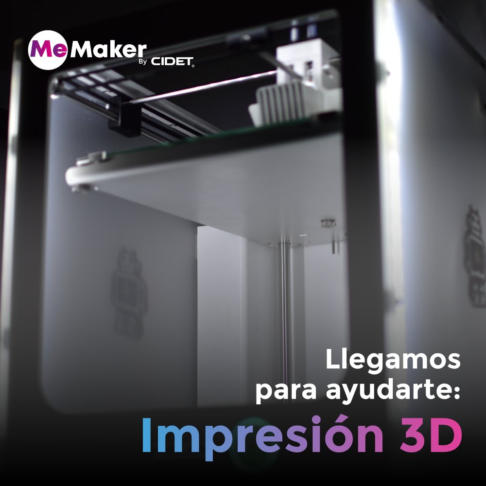 CIDET's tweet photo. 👉¡Nos estamos transformado! MeMaker, es ahora nuestro servicio de impresión 3D 😀https://t.co/N9UWFmwirg https://t.co/nHINfURoZ2
