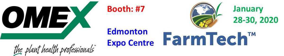 omexag's tweet photo. Join us @farmtech (Jan 28-30) in Edmonton Booth #7 @ the Expo Centre &amp; learn about how #OmexCanada can help you grow good &amp; healthy crops with a full yield potential. #TheFirst30Days #TheFinal30Days #StrongerStartFasterFinish #Primers #Starters #Foliars #farmtech #farmtech20 https://t.co/G79xeblV2A