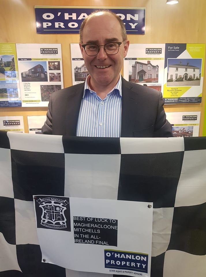 Best of luck to <a href="/MitchellsGAA_/">MagheraclooneMitchellsGFC</a> in the Final from Shane O'Hanlon and all at <a href="/ohanlonproperty/">O'Hanlon Property</a>  ⚫🏐