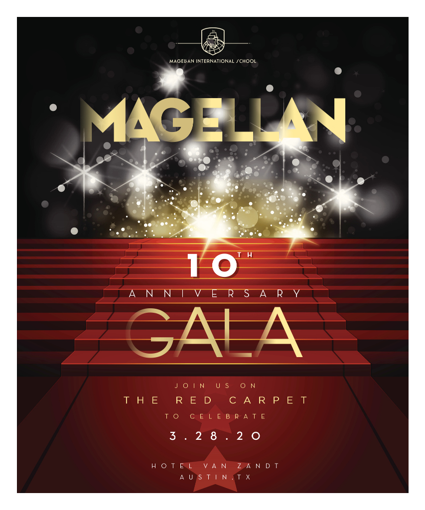 Only ONE WEEK left to secure your #NochedeGala2020 tables and tickets at early bird pricing!  (ends 1/31)

Get your gown and tuxedo ready and walk down the red carpet in style to raise funds as we celebrate Magellan’s 10th anniversary. 

gala.magellanschool.org